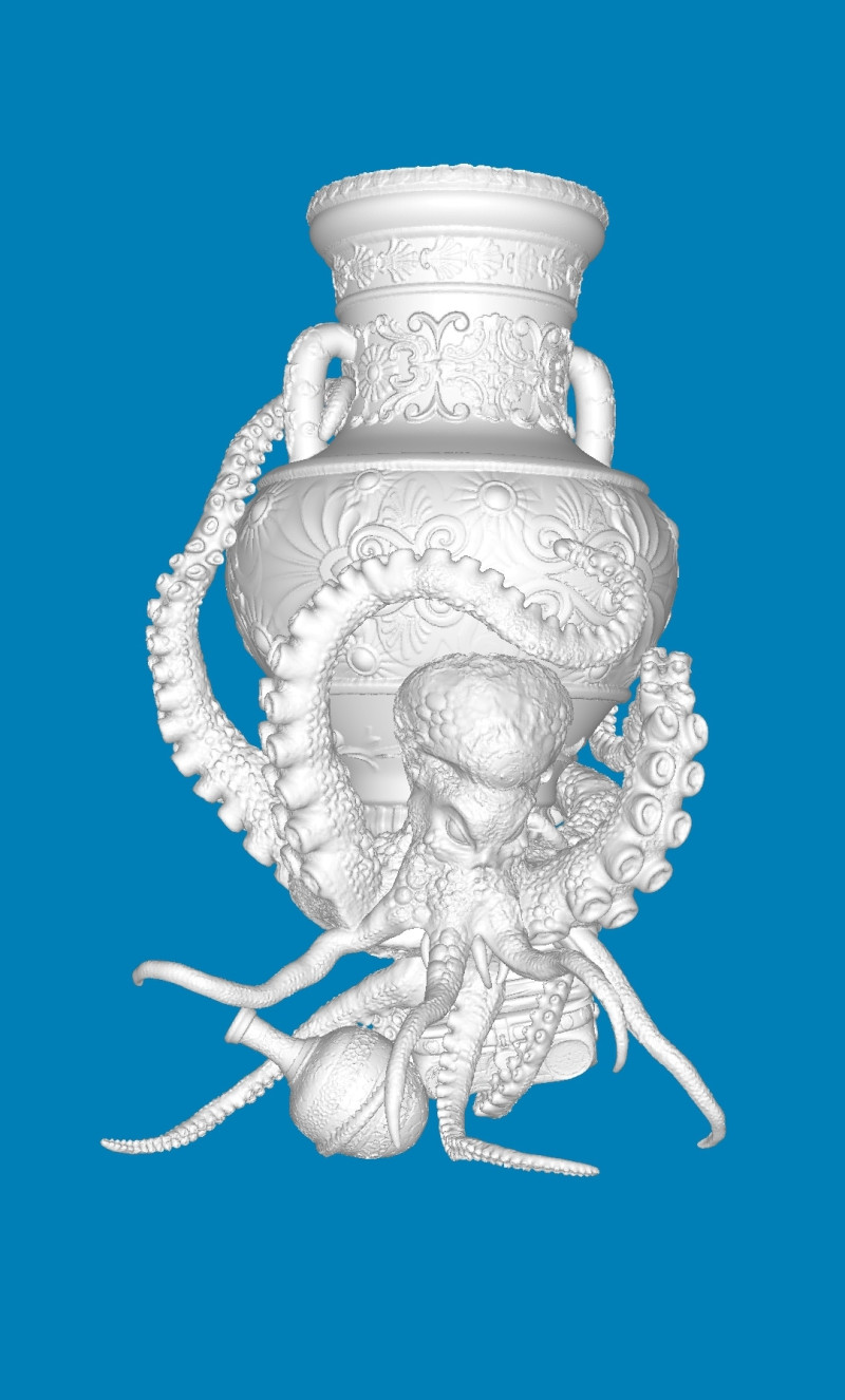 Octopus with an amphora Model do druku 3D .c4d .max .obj .3ds .fbx .stl .blend 