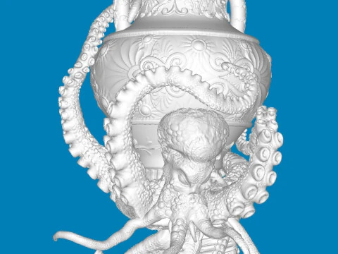 Oktopus mit Amphore 3D Druckmodell