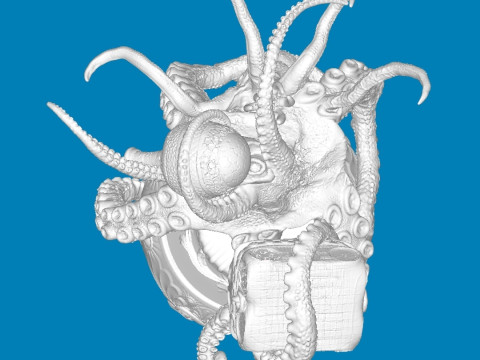 Octopus with an amphora Model do druku 3D