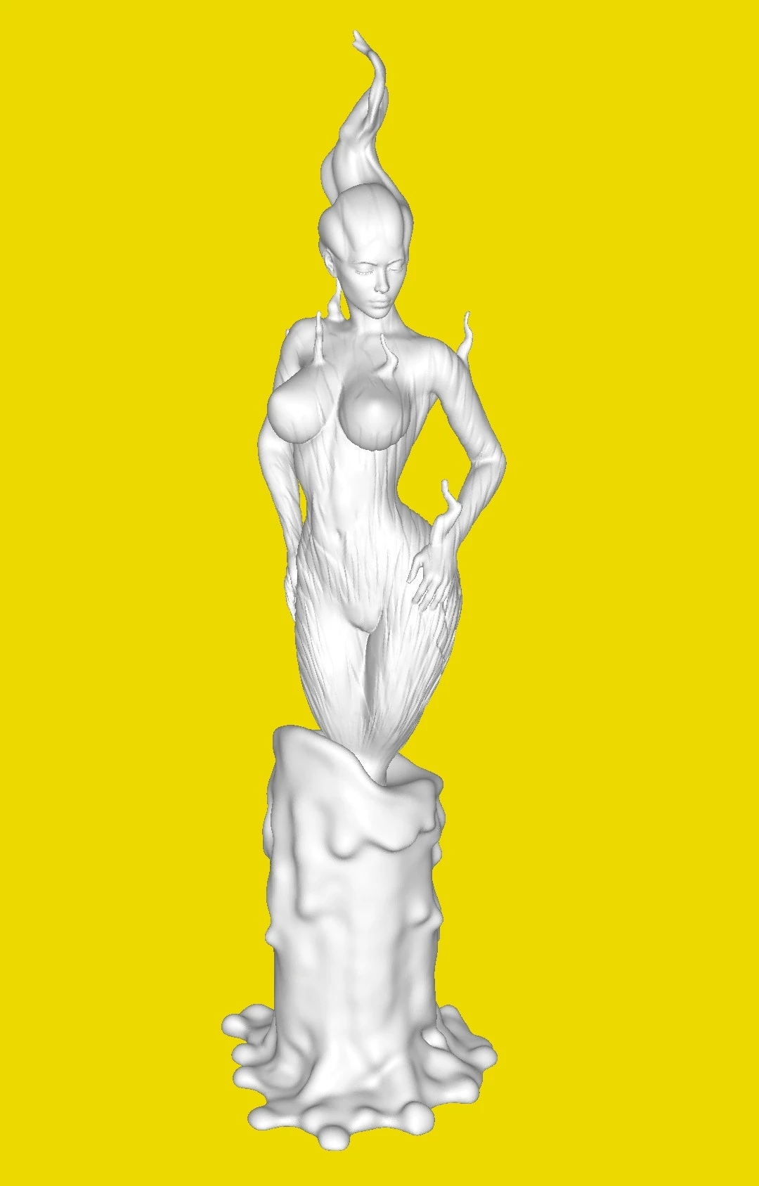 Girl candle flame 3D Print Model .c4d .max .obj .3ds .fbx .stl .blend 
