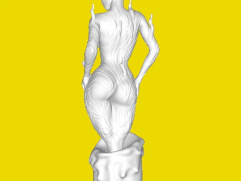 Girl candle flame 3D Print Model