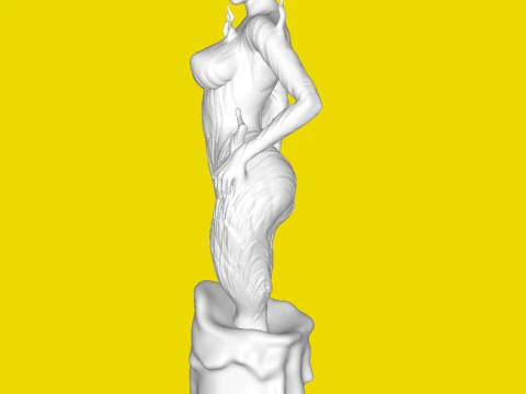 Girl candle flame 3D Print Model