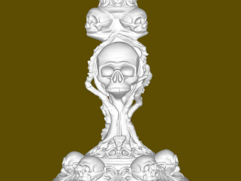 Gotycki świecznik z czaszką Model do druku 3D