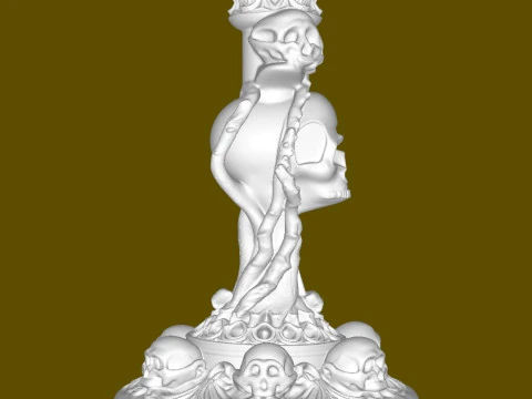 Gothic Skull Candle Holder 3D Print Model