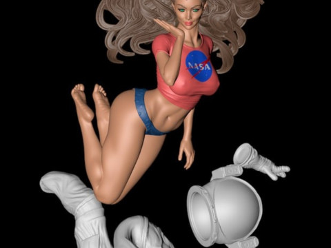 Astronaut girl 3D Print Model