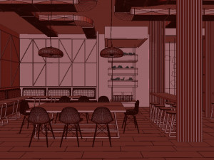 coffee house cafe 3D मॉडल