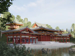 Byodo-in japanese temple 3D Model