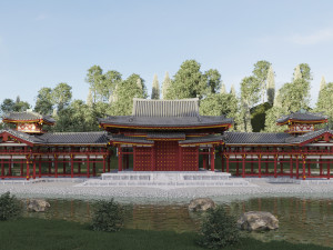 Byodo-in japanese temple 3D-Modell