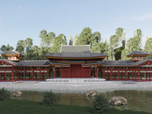 Byodo-in japanese temple 3D Model