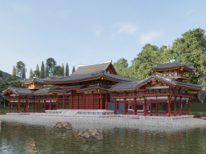 Byodo-in japanese temple 3D-Modell