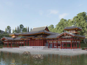 Byodo-in japanese temple 3D Model