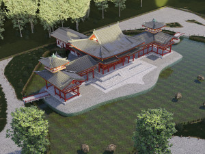 Byodo-in japanese temple 3D-Modell