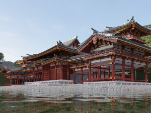 Byodo-in japanese temple 3D-Modell