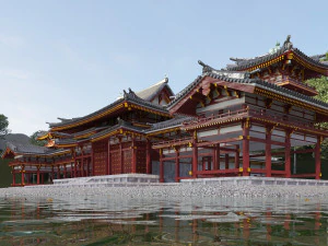 Byodo-in japanese temple 3D Model