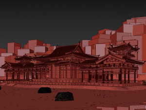 Byodo-in japanese temple 3D-Modell