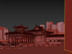 Byodo-in japanese temple 3D Model