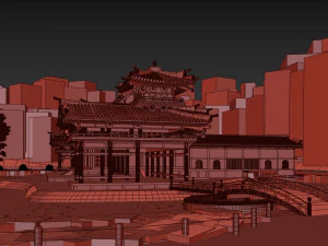 Byodo-in japanese temple 3D Model