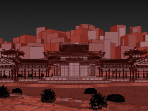 Byodo-in japanese temple 3D-Modell