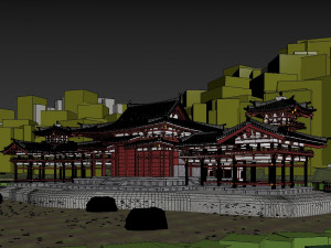 Byodo-in japanese temple 3D-Modell