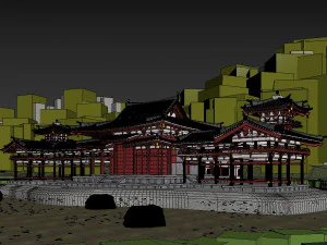 Byodo-in japanese temple 3D Model