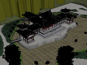 Byodo-in japanese temple 3D Model