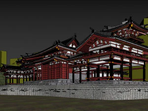 Byodo-in japanese temple 3D Model
