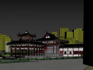 Byodo-in japanese temple 3D Model