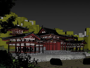 Byodo-in japanese temple 3D-Modell
