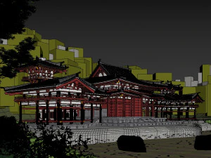 Byodo-in japanese temple 3D Model