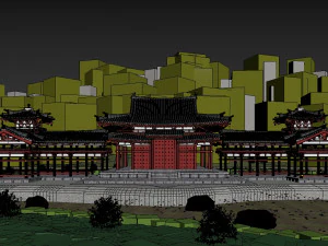 Byodo-in japanese temple 3D Model