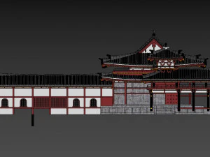 Byodo-in japanese temple 3D Model