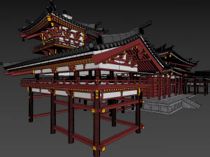 Byodo-in japanese temple 3D Model