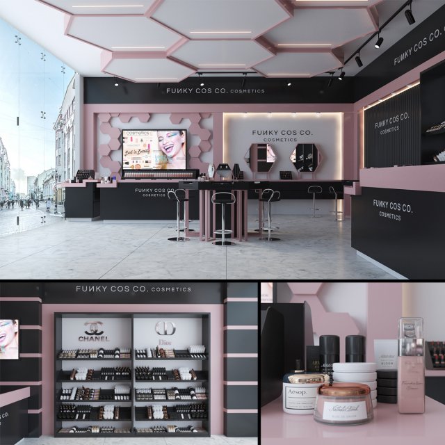 cosmetics store Modelo 3D .c4d .max .obj .3ds .fbx .stl .blend 