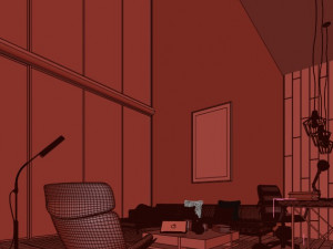 new york style livingroom 3D 模型