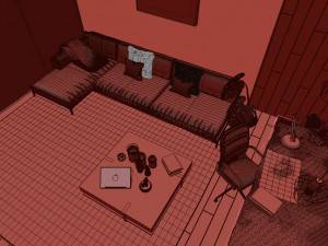 new york style livingroom 3D 模型