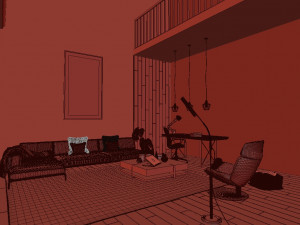 new york style livingroom 3D 模型