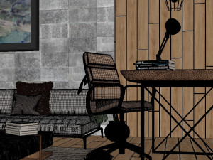new york style livingroom 3D 模型