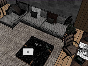 new york style livingroom 3D 模型