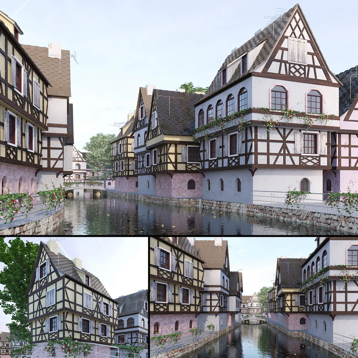 स्ट्रासबर्ग ला पेटिट फ़्रांस 3D मॉडल .c4d .max .obj .3ds .fbx .stl .blend