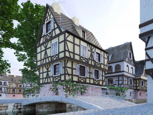 स्ट्रासबर्ग ला पेटिट फ़्रांस 3D मॉडल