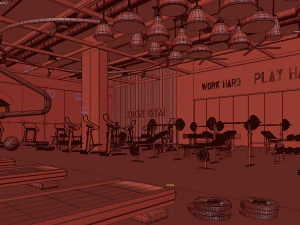 fitness center gym 3D Model