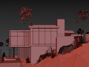 long horizontals house 3D Model
