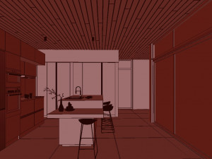 long horizontals house 3D Model