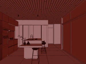 long horizontals house 3D Model