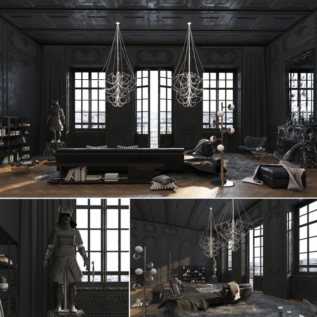 paris luxury apartment Modelo 3D .c4d .max .obj .3ds .fbx .stl .blend 