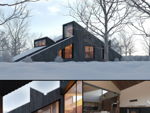 winter cabin house 3D Model