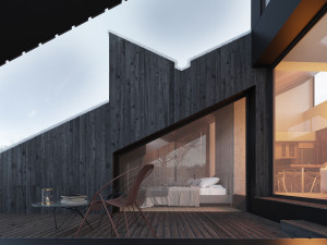 winter cabin house Model 3D