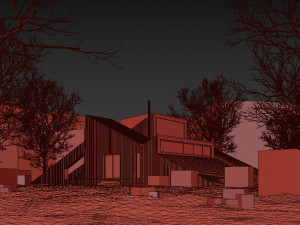 winter cabin house Model 3D
