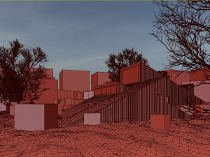 winter cabin house Model 3D
