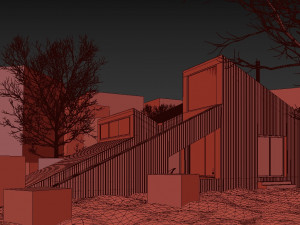 winter cabin house Model 3D
